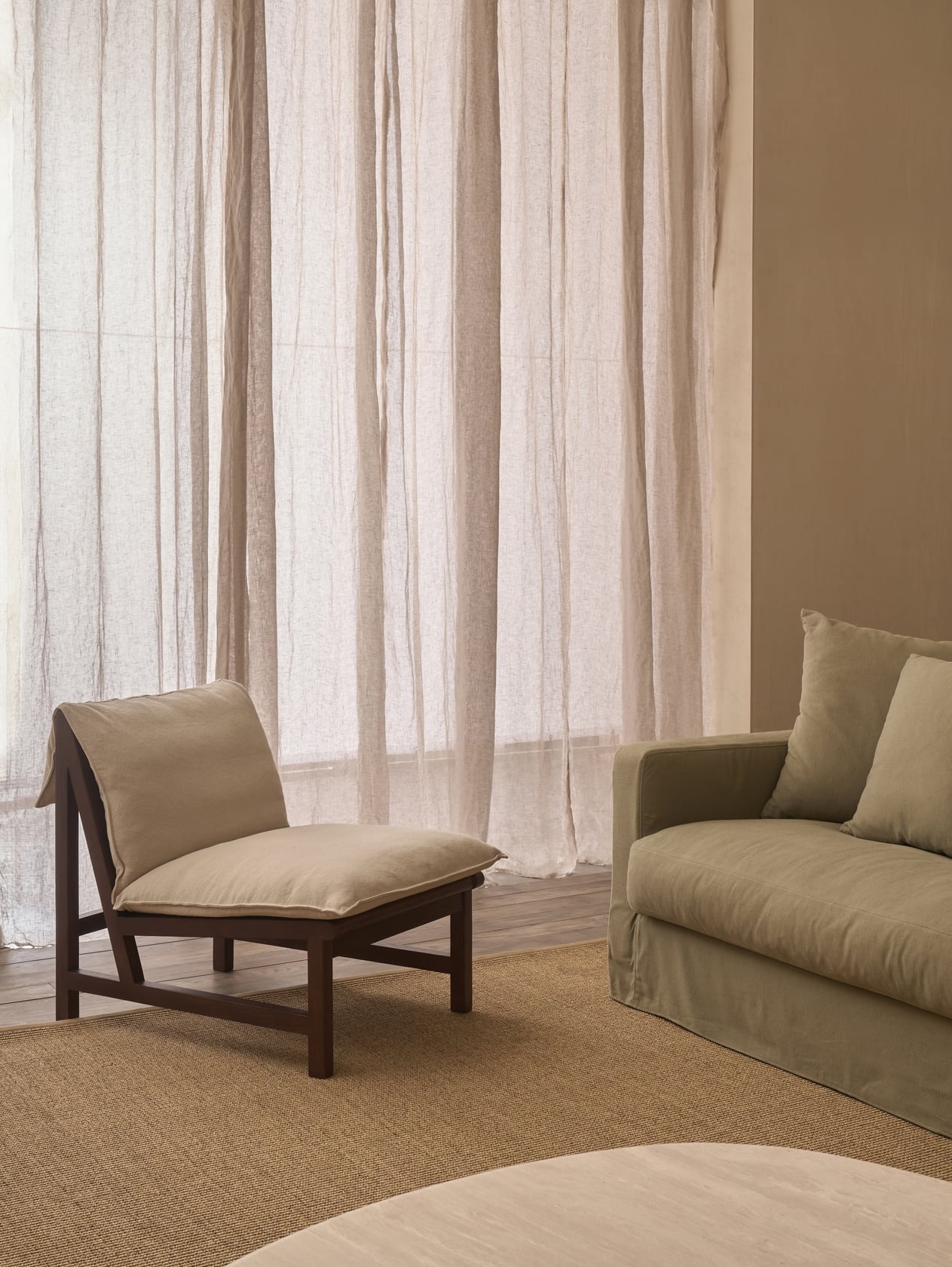 Cantaloupe Lounge Chair - Light Oak / Ivory-Summer 002 - Floor Stock