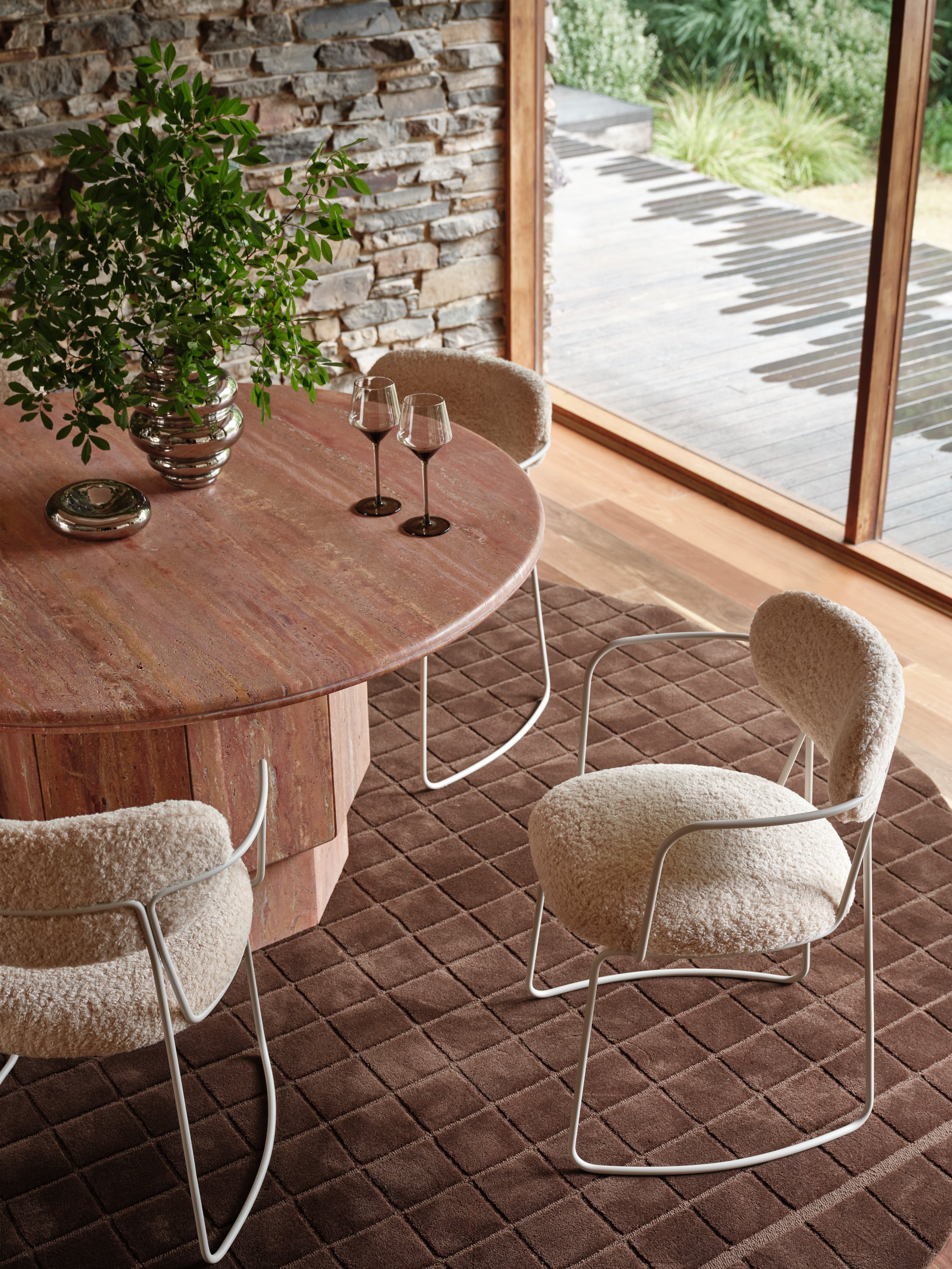 Chester Armchair - Nutmeg Fur - Set of 6 - Floor Stock