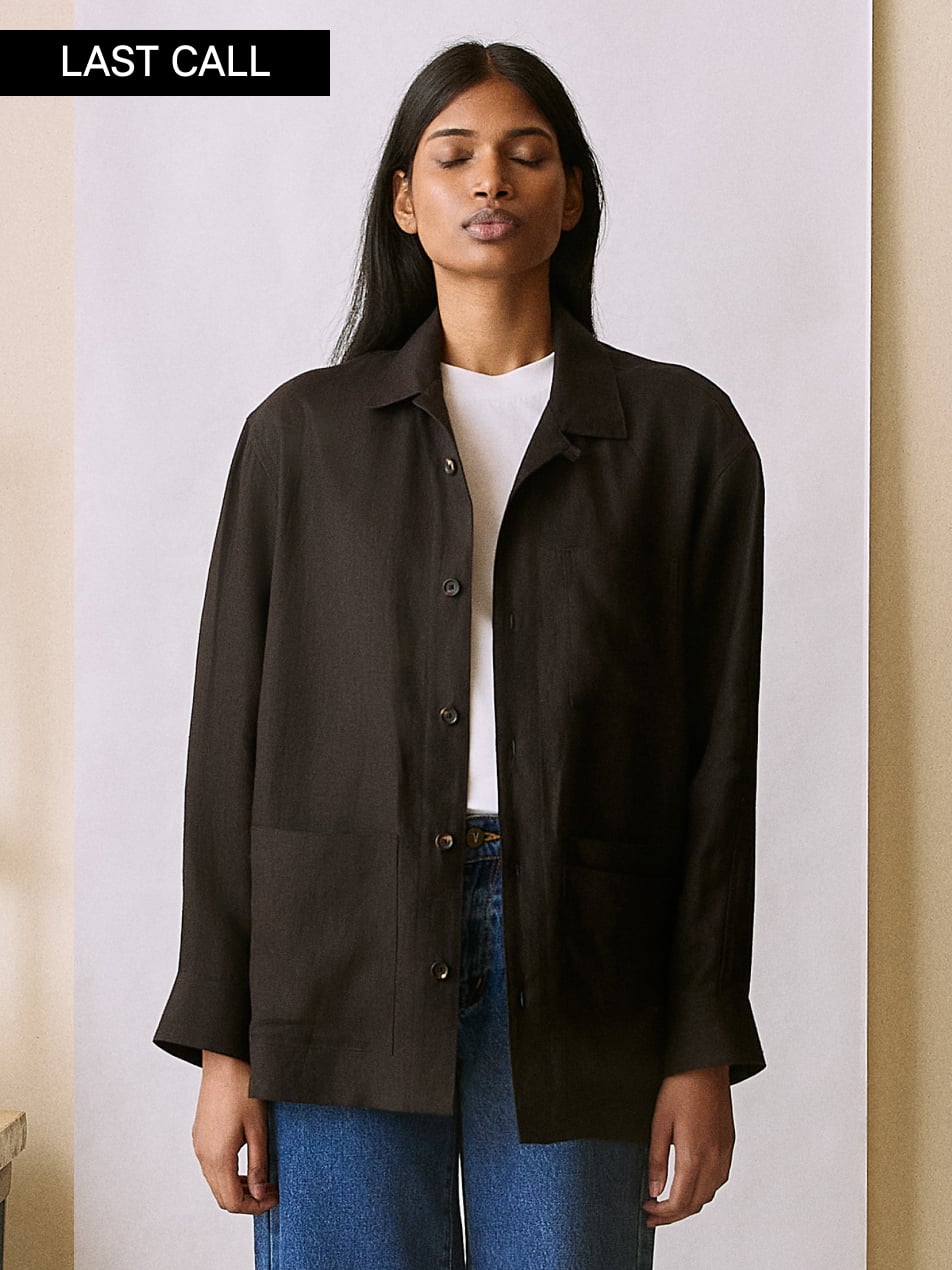 The Linen Chore Coat (Redacted Black Linen)