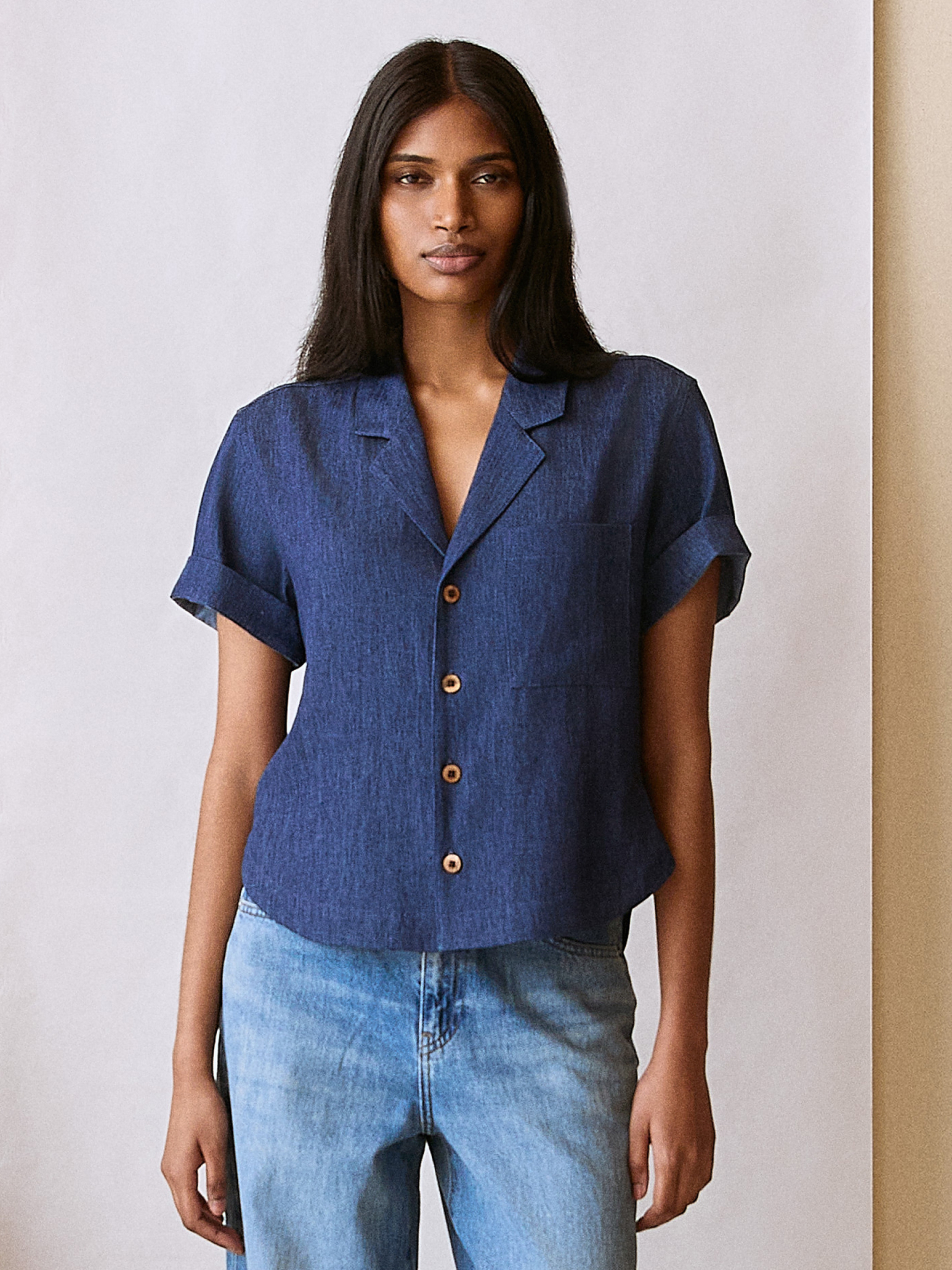 The Studio Shirt (Indigo Hemp Denim)
