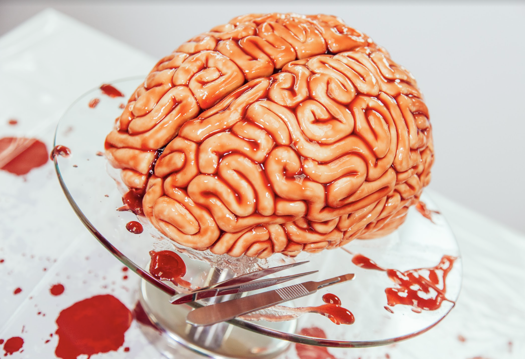 Vanilla Raspberry Brain Cake