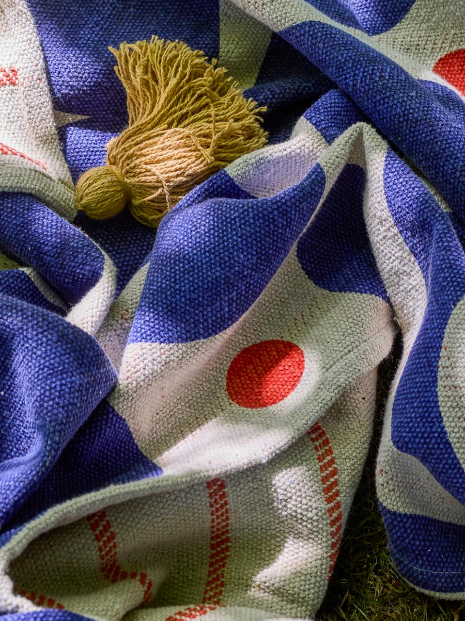 Eviaya Recycled Cotton Throw - Blue