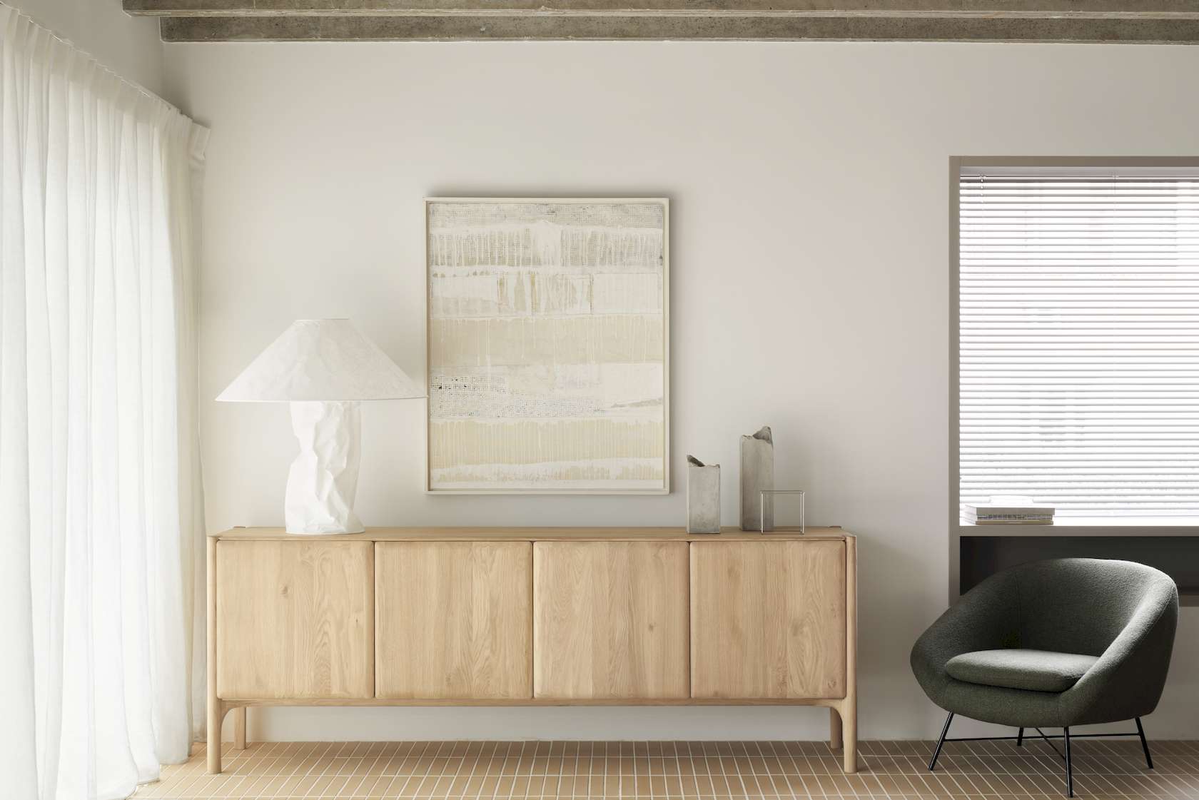 Ethnicraft Oak PI Sideboard - 4 Doors - Floor Stock