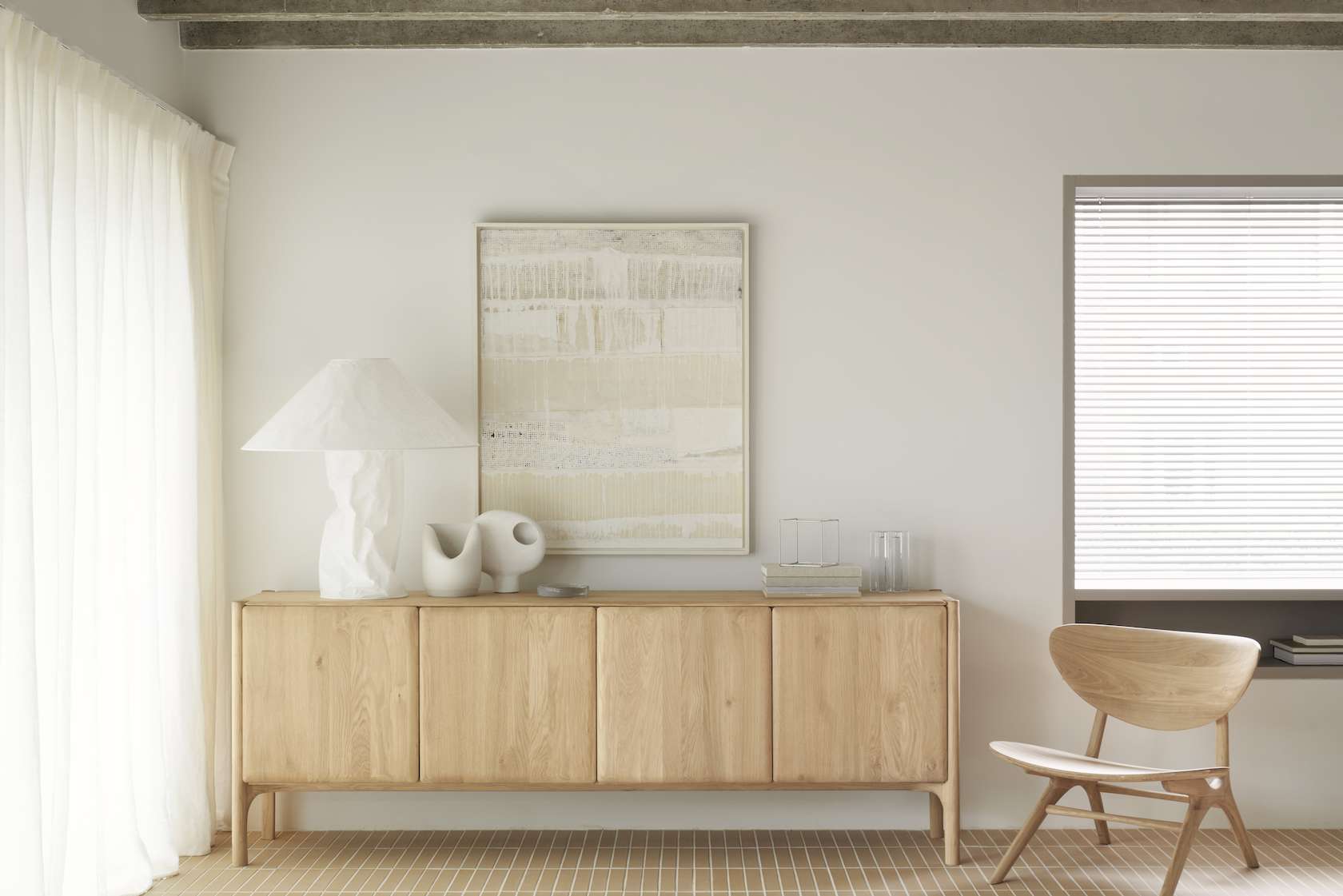 Ethnicraft Oak PI Sideboard - 4 Doors - Floor Stock