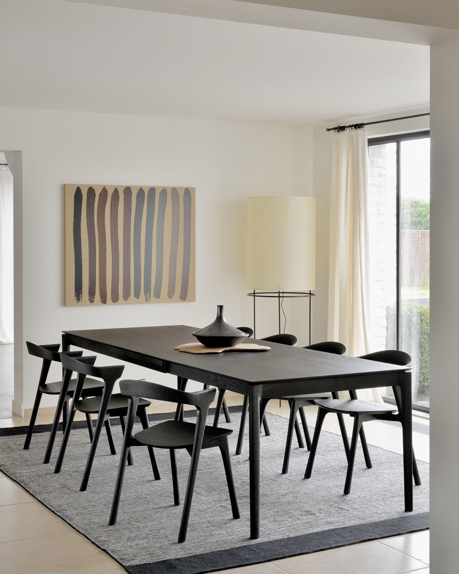 Ethnicraft Oak Bok Extendable Dining Table - Black - Floor Stock