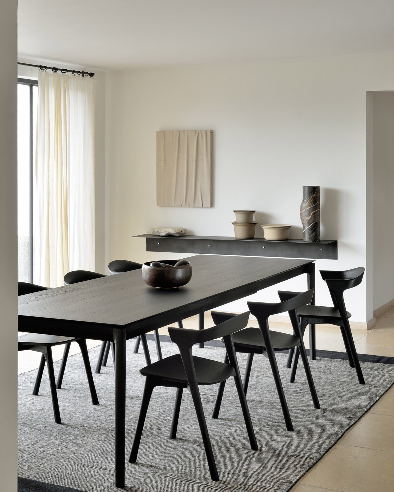 Ethnicraft Oak Bok Extendable Dining Table - Black - Floor Stock