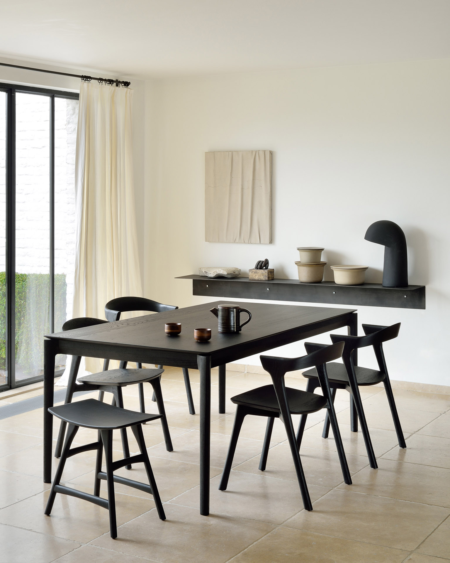 Ethnicraft Oak Bok Extendable Dining Table - Black - Floor Stock