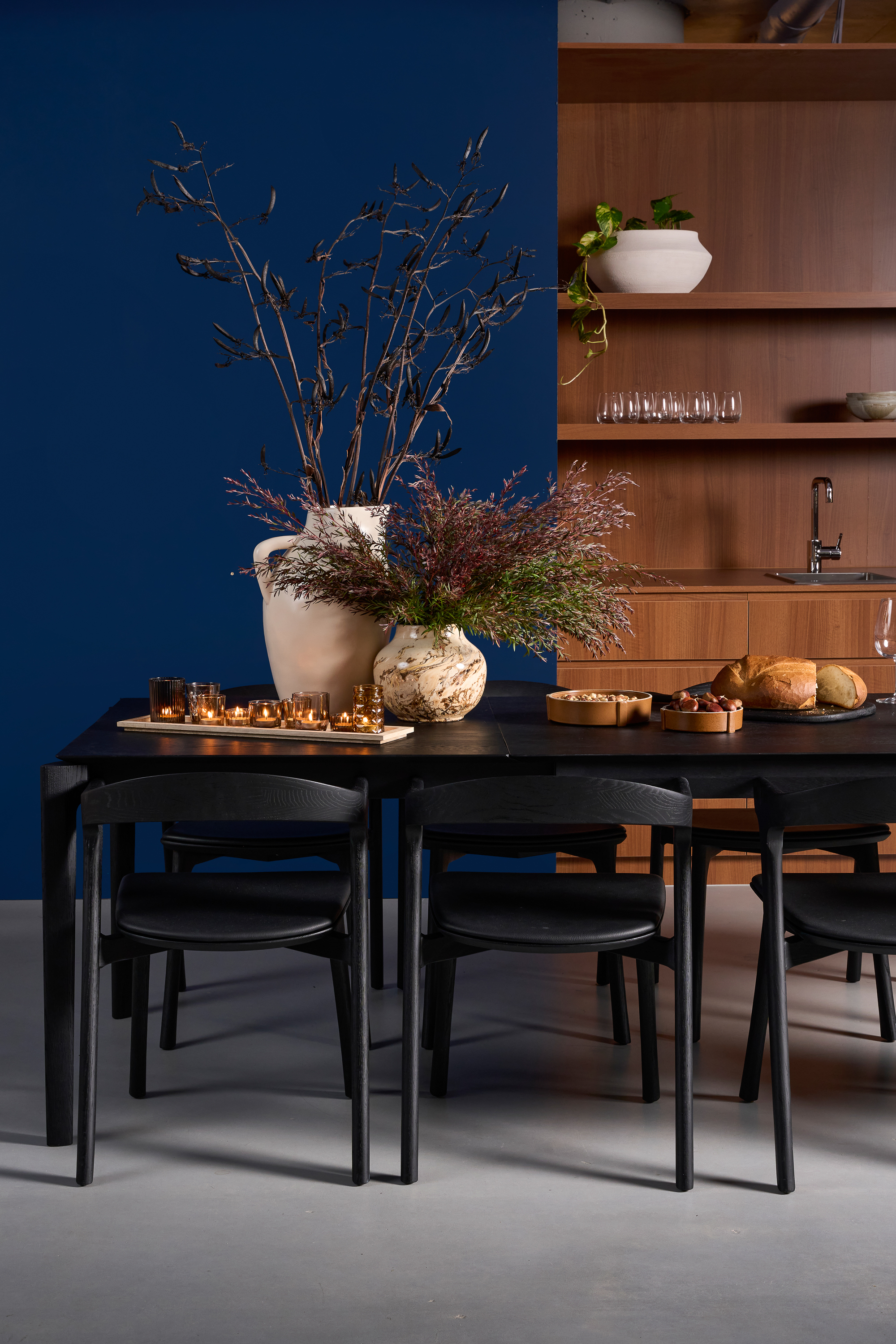 Ethnicraft Oak Bok Extendable Dining Table - Black - Floor Stock