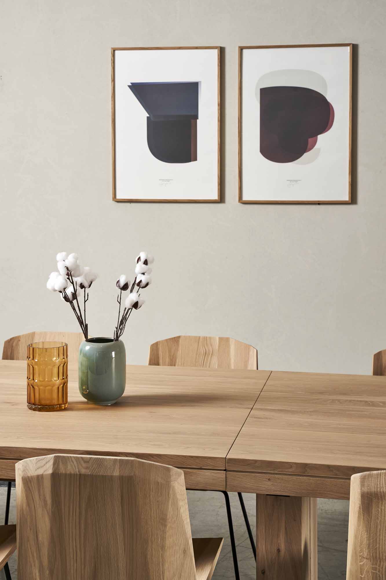 Ethnicraft Oak Double Extendable Dining Table - Natural Oak - Floor Stock