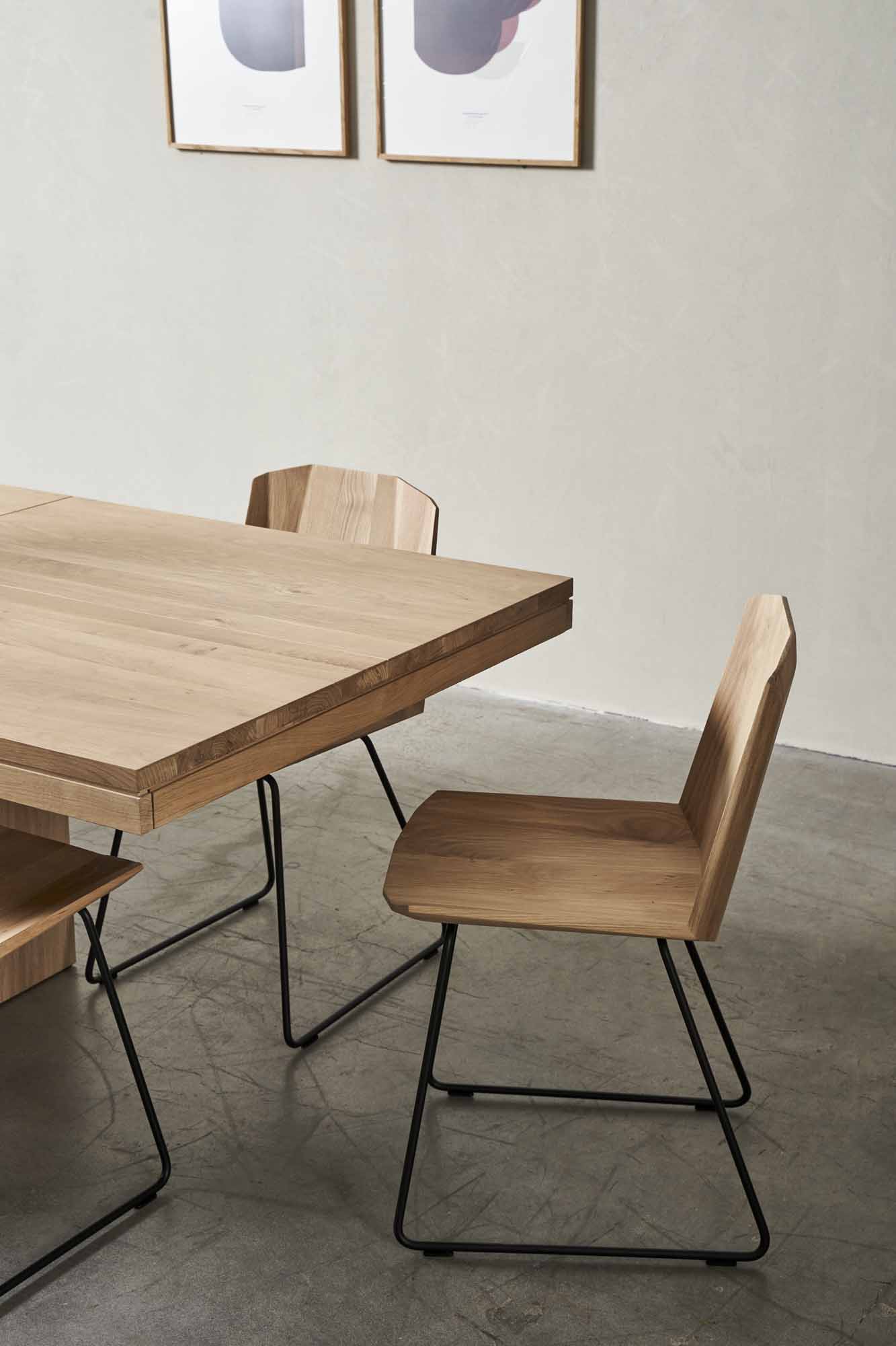 Ethnicraft Oak Double Extendable Dining Table - Natural Oak - Floor Stock