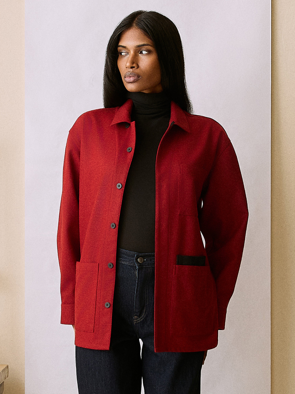 The Merino Chore Coat (Period Red Merino Wool)