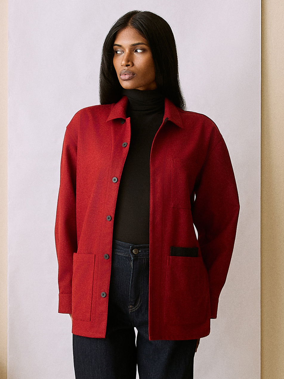 The Merino Chore Coat (Period Red Merino Wool)