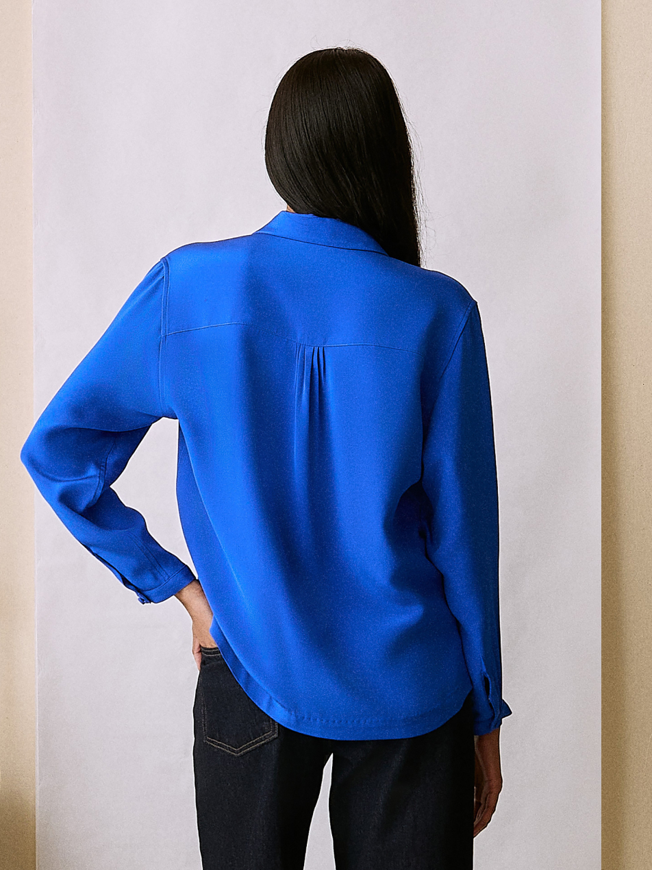 The Silk Shirt (Electrical Blue Silk)