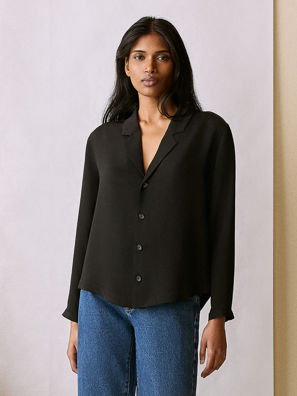 The Silk Shirt (Smoke Break Black Silk)