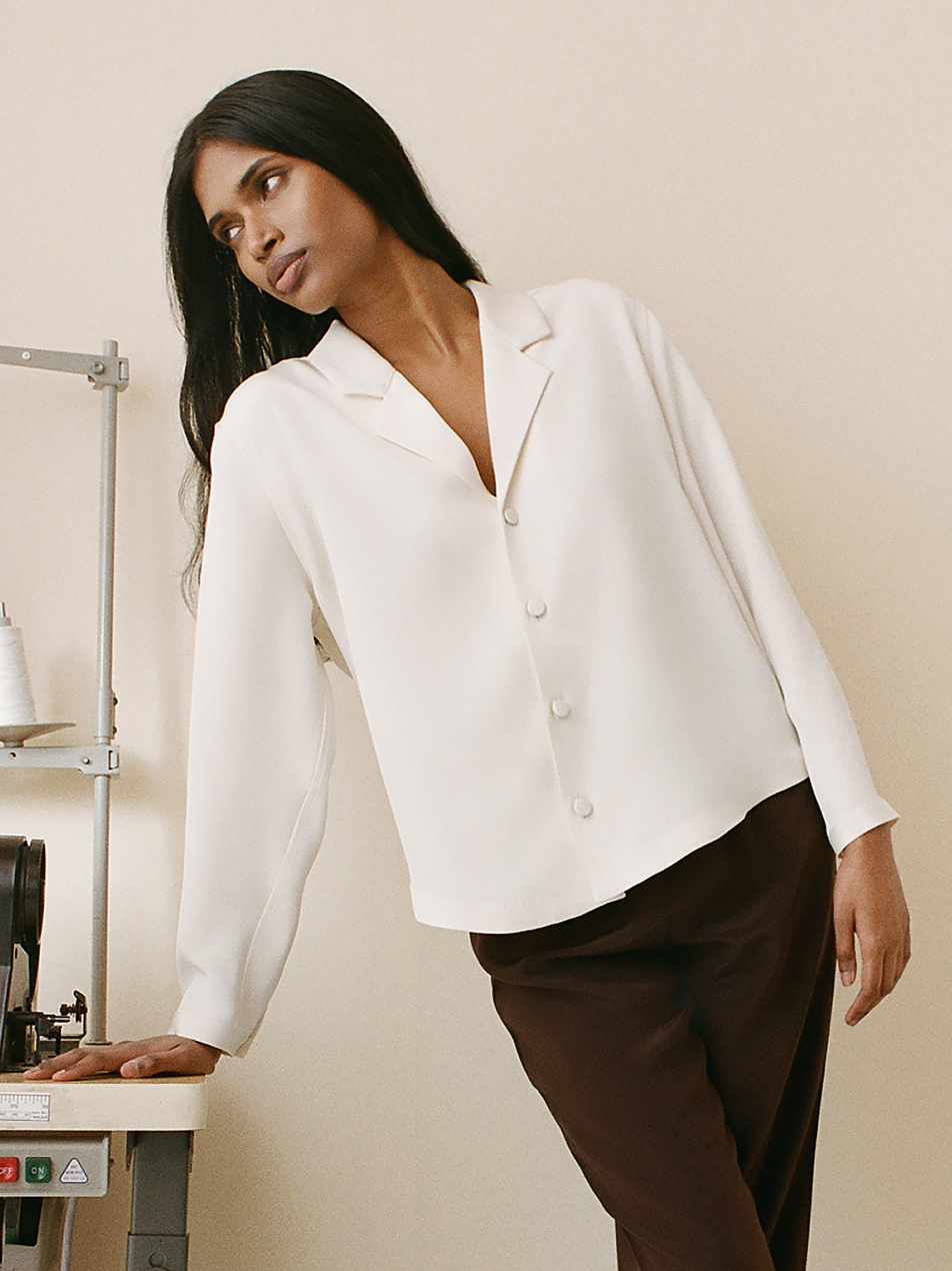 The Silk Shirt (Alabaster Silk)