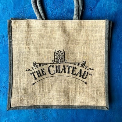 Printed Fabric Bags - The Chateau Black Edge Jute Bag