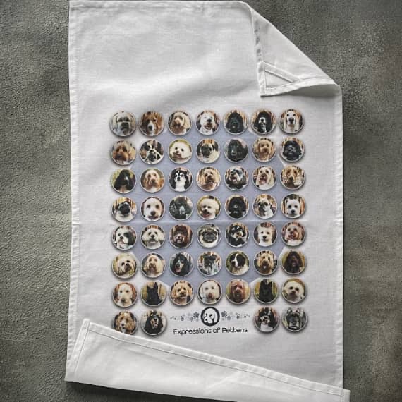 Printed Tea Towels - Dog Patterns