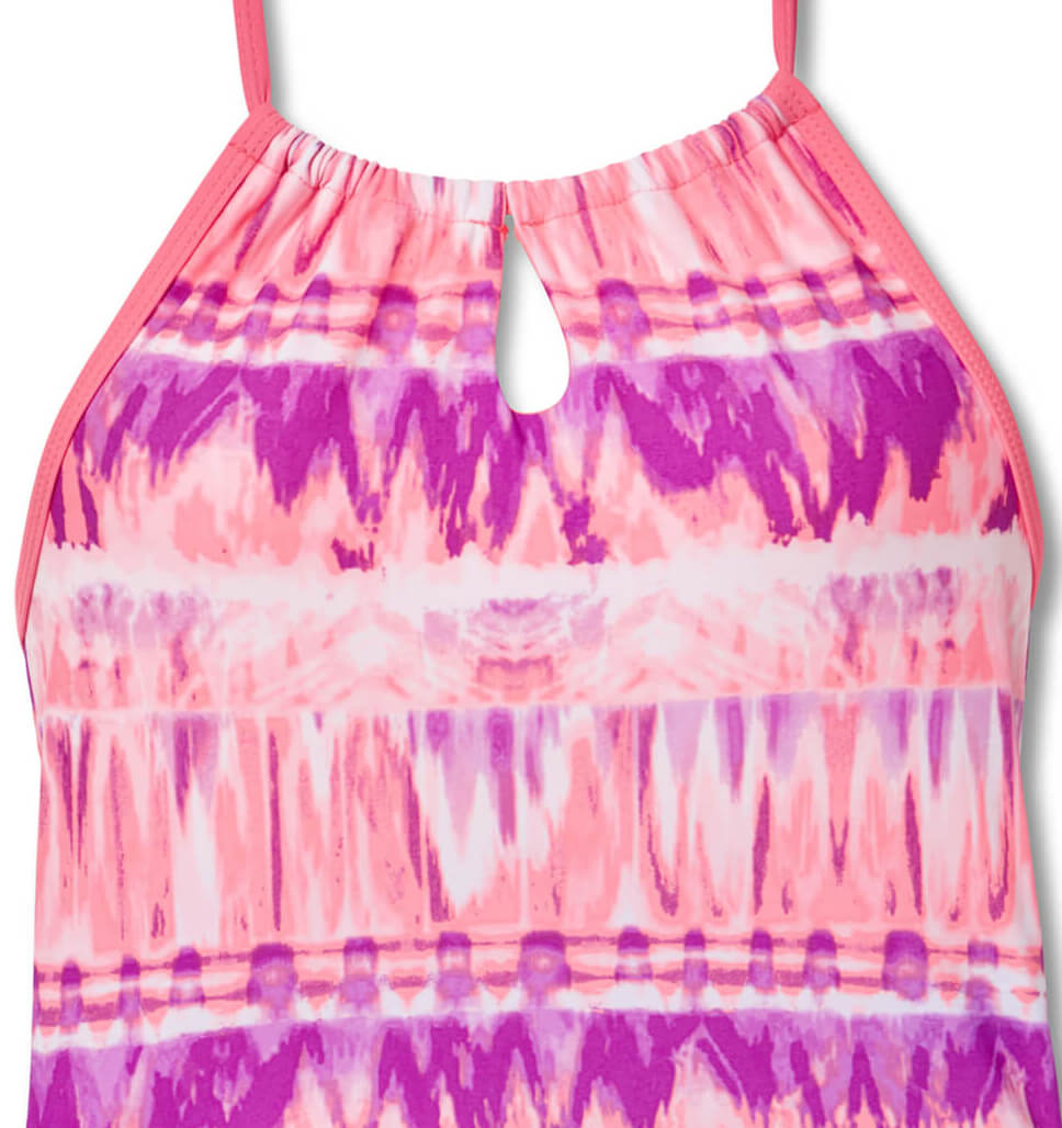 Girls' 2-Piece Tie Dye Surf Halter Tankini and Short Swim Set