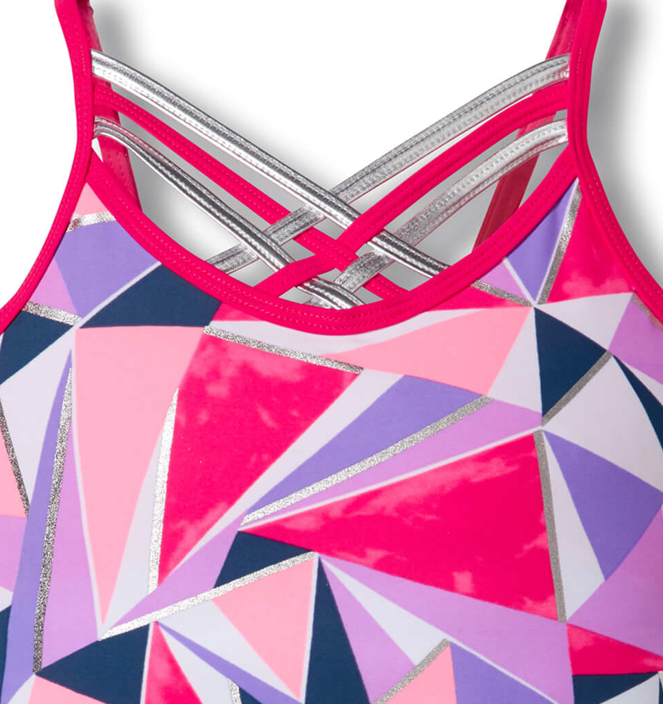 Girls' 2-Piece Diamond Reef Criss Cross Tankini and Short Swim Set