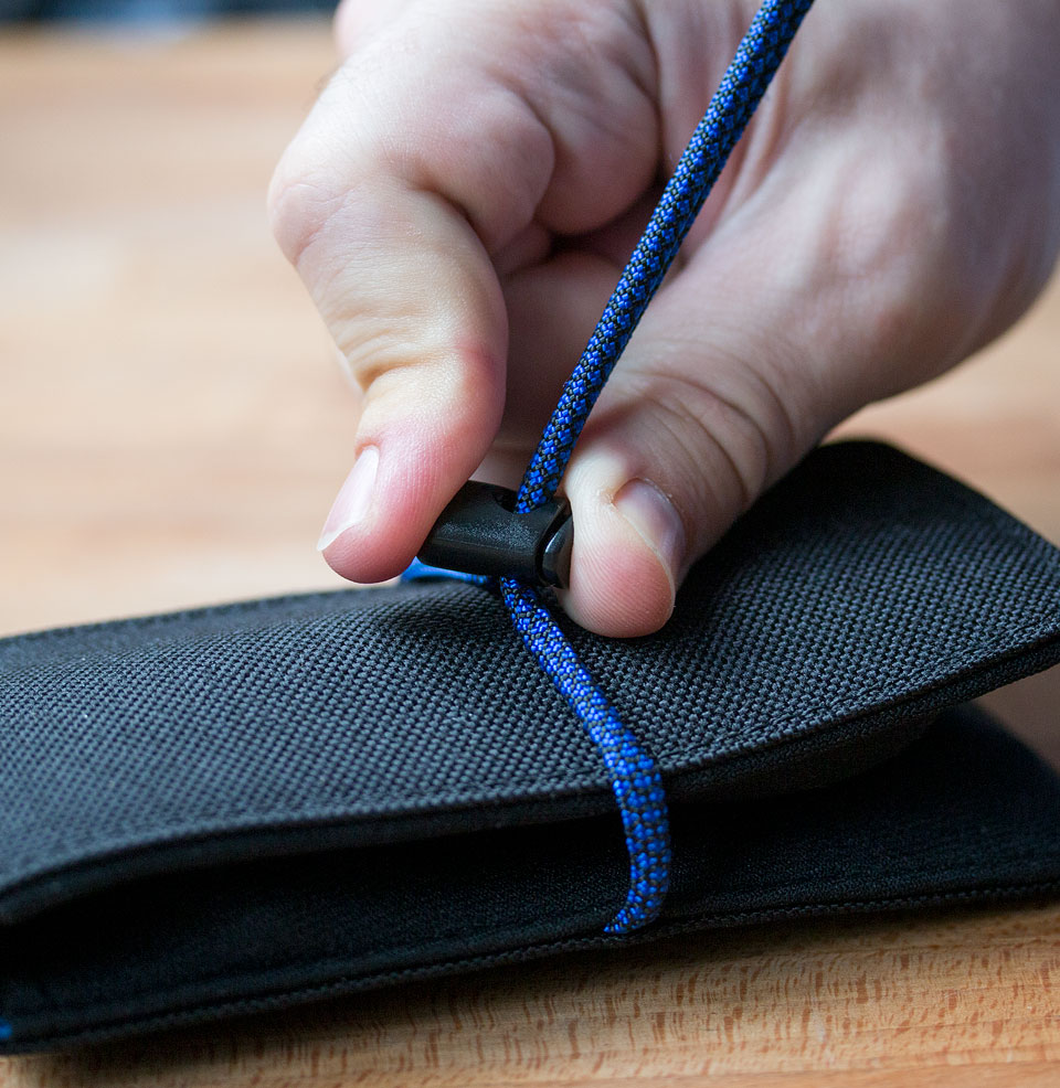 EDC Watch Fold Black 1000D Nylon with Textured Blue Cord