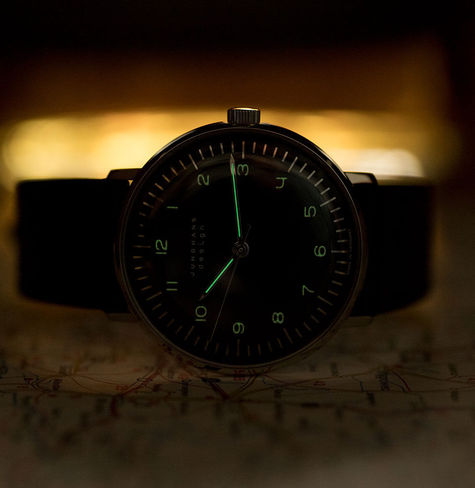 Max Bill Hand-winding Green lume on the dial and hands