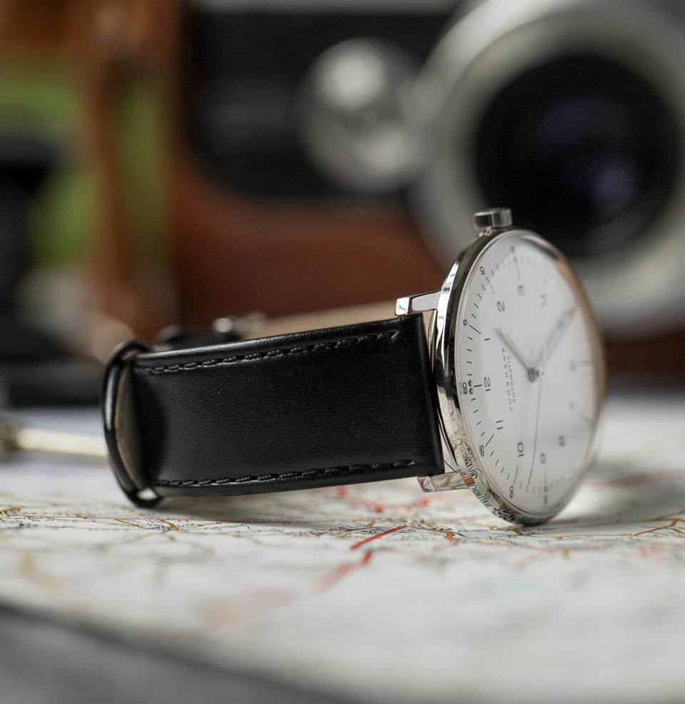 Max Bill Automatic 20mm Black leather strap