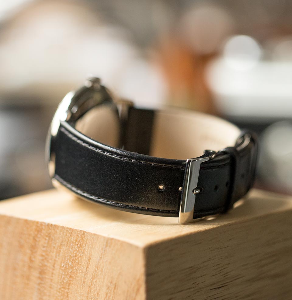 Max Bill Automatic 20mm Black Leather Strap