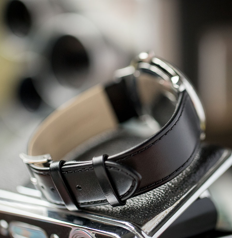 Max Bill Automatic Black Leather Strap