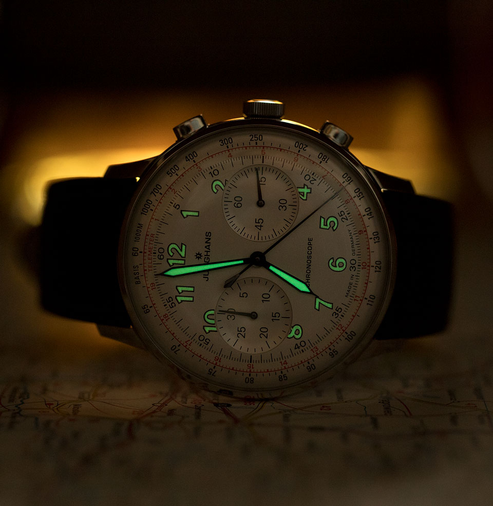 Meister Telemeter Green lume on the dial and hands