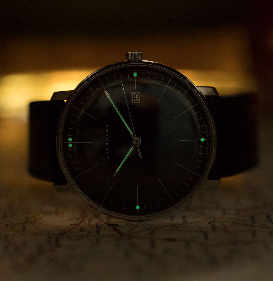 Max Bill Quarz Green Lume on Dial and Hands