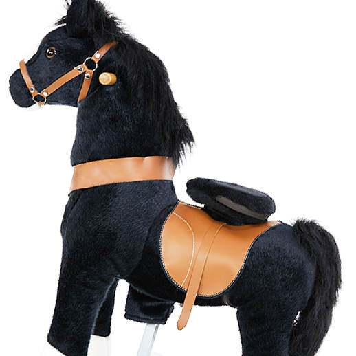 Black Ride On Walking Toy Horse Pony - Small