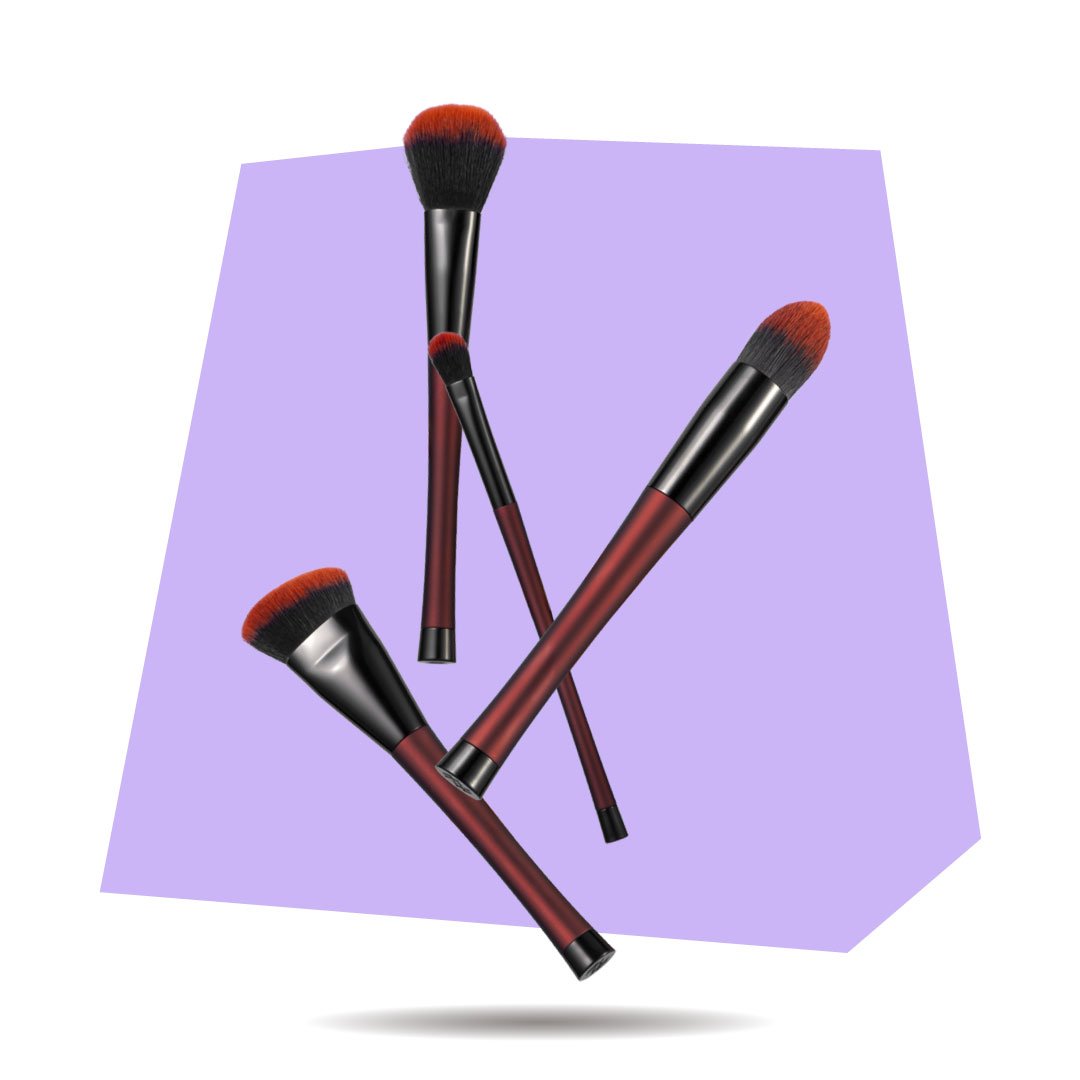 ARIA the best makeup brush set by Fancii and CO all 11 brushes in black velvet with rose gold