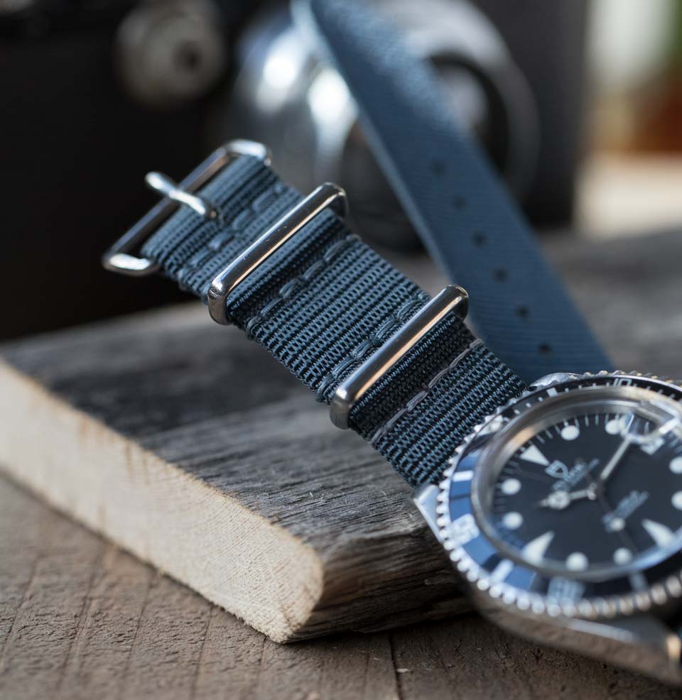 US-Made Mil-Strap Admiralty Gray with tonal stitch