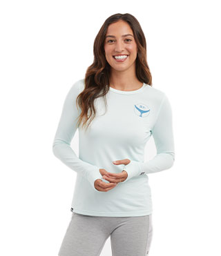 Womens Long Sleeve Fishing Shirt Quick-Drying White