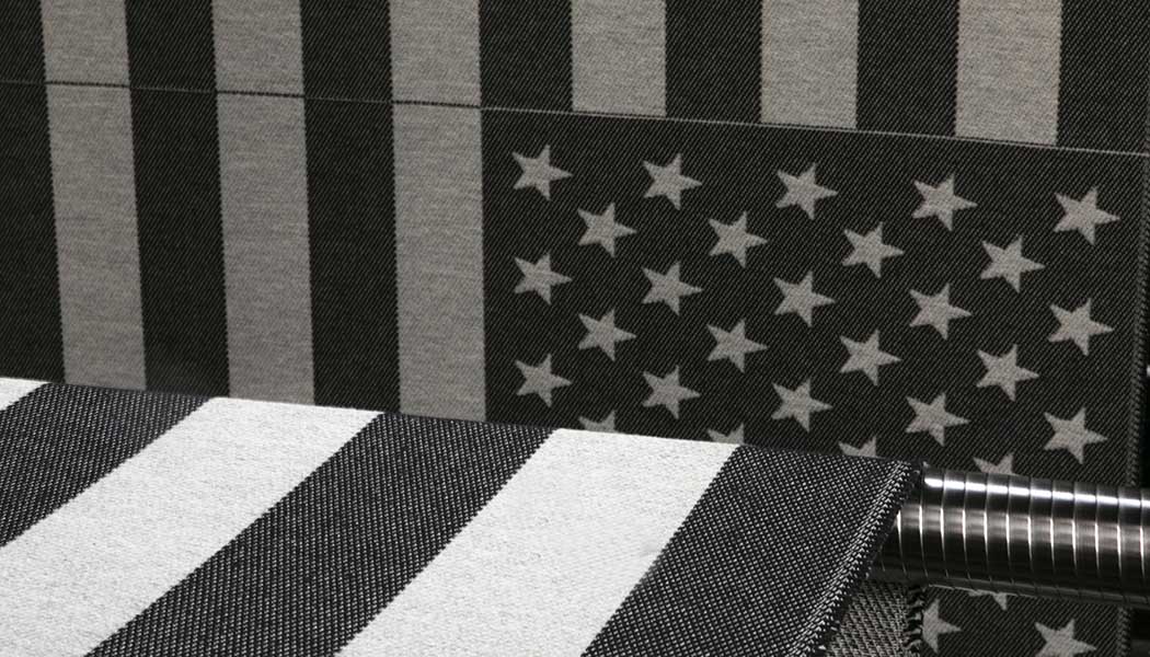 image of American Flag Black/Heather Gray Wool Throw