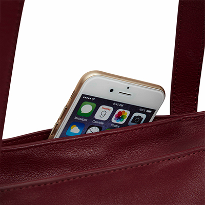 KNOMO Mini Maddox Leather Laptop Tote Bag - 13" Feature Square Image 2 |knomo.com