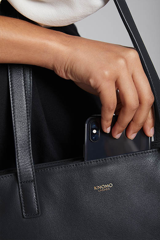 KNOMO Maddox Leather Laptop Tote Bag - 15" Feature Rectangle Image 2 | knomo.com