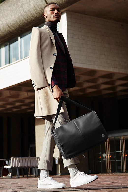 KNOMO Bungo Leather Laptop Messenger Bag - 15.6" Feature Rectangle Image 2 | knomo.com