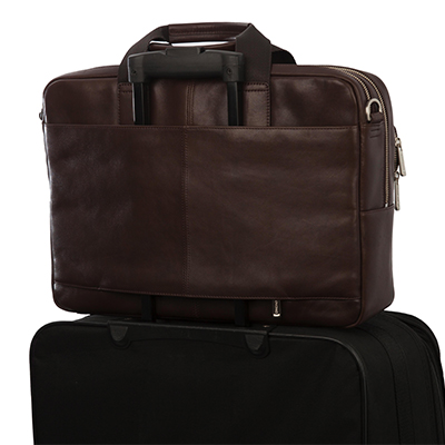 KNOMO Amesbury Leather Laptop Briefcase - 15" Feature Square Image 1 | knomo.com