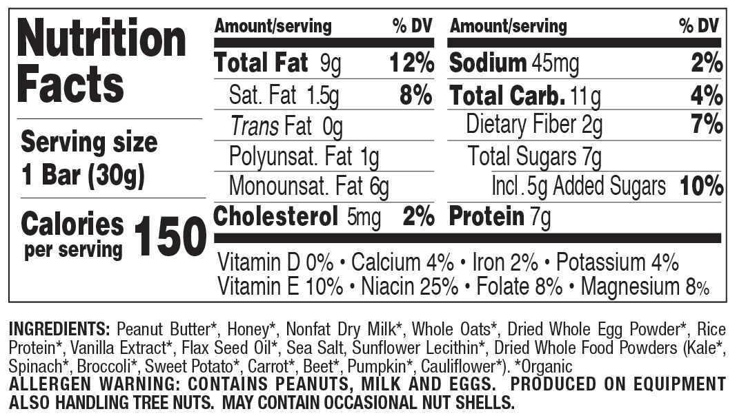 Peanut Butter Cookie nutritional information