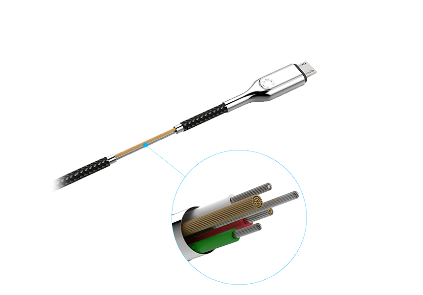 Micro USB to USBA Braided Black 3m Charging Cable