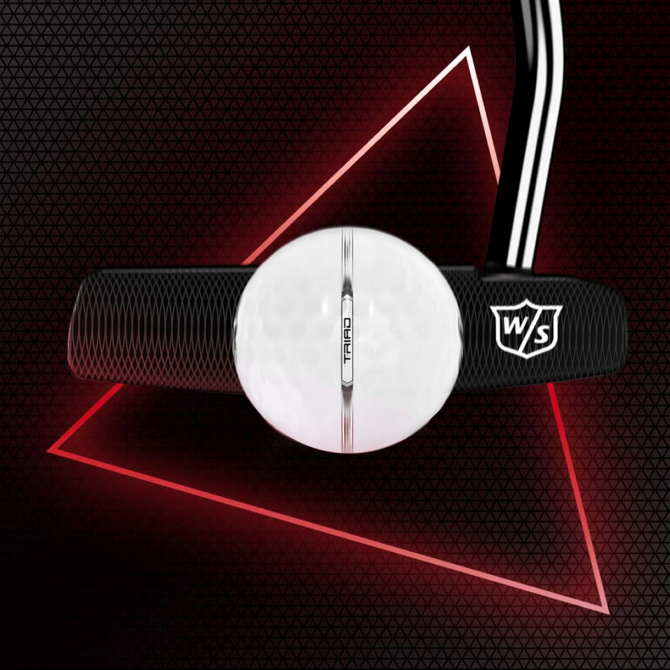 Wilson Triad golf ball alignment line and balanced putting performance