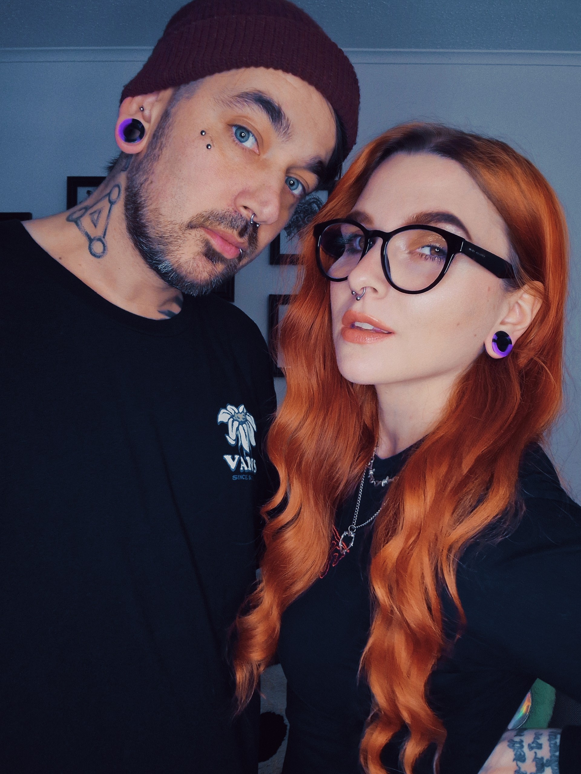  Marble Purple & Black Silicone Ear Tunnel