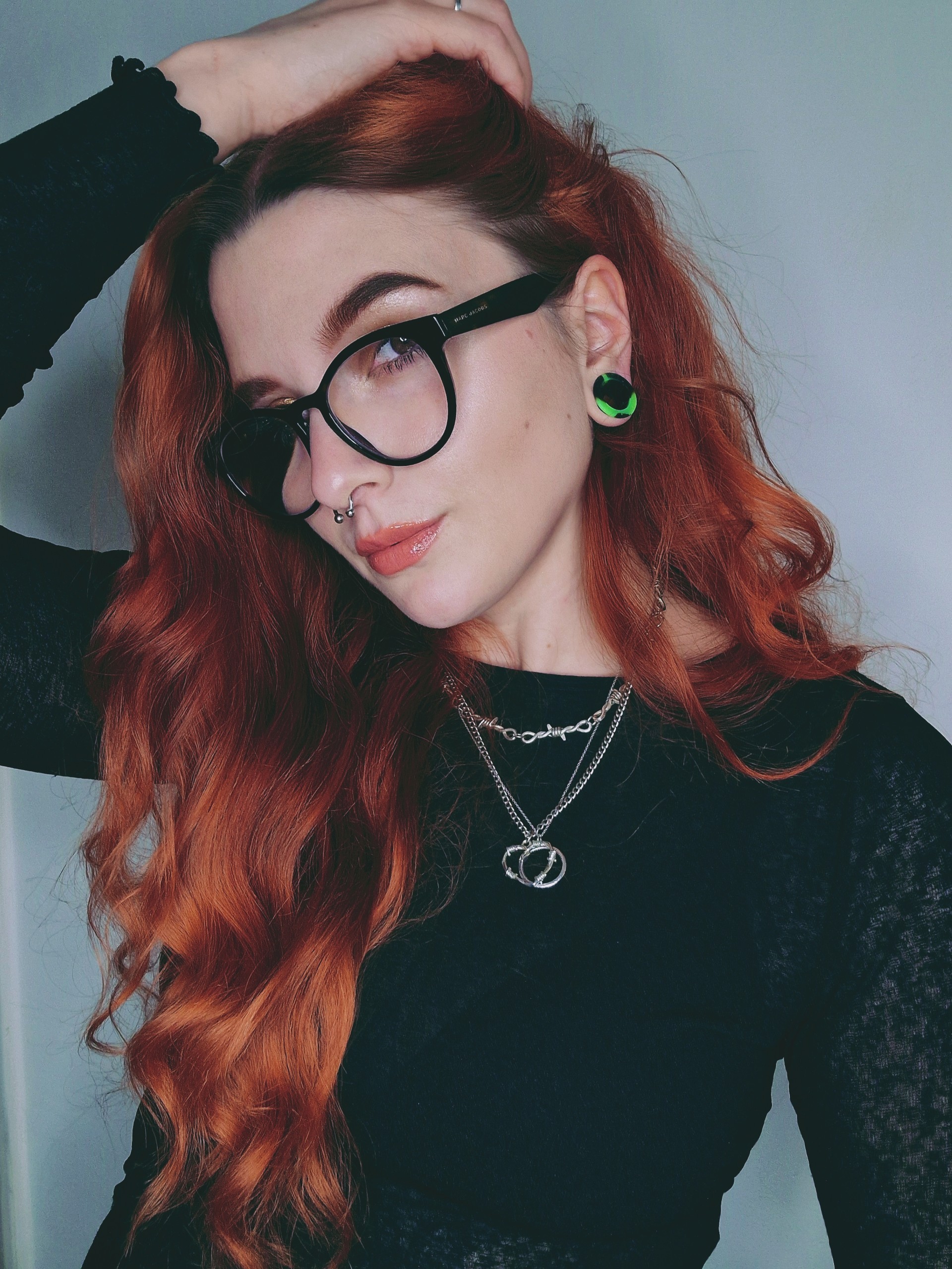  Marble Neon Green & Black Silicone Ear Tunnel