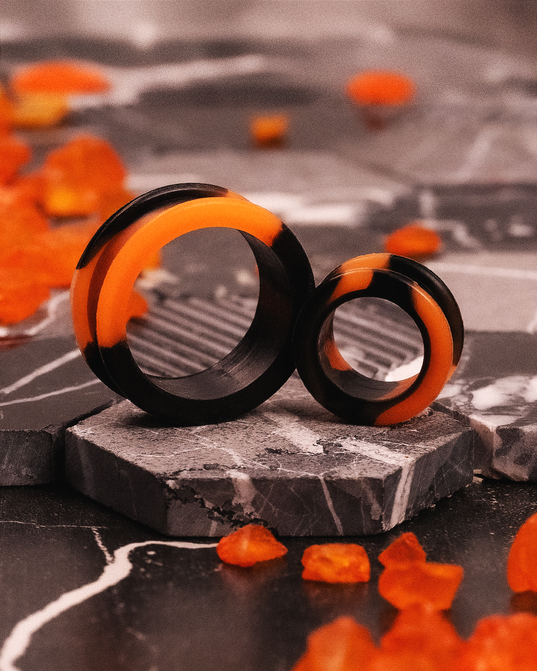Cool orange and black silicone tunnel