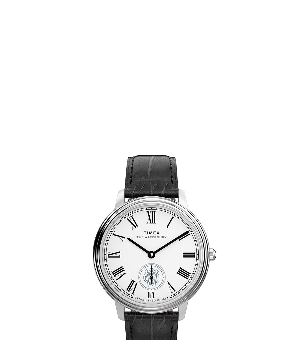 WATERBURY METROPOLITAN SUB SECOND SST SILVER DIAL BLACK STRAP
