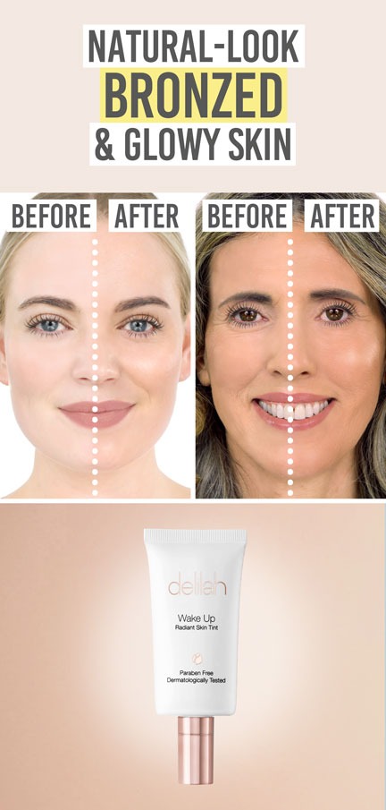 Delilah Wake Up Radiant Skin Tint in Bronze - Beauty and the Boutique - Natural-looking bronzed and glowy skin