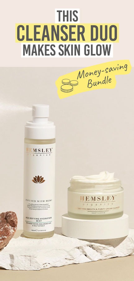 Hemsley Organics Smooth & Hydrate Cream Cleanser & Hydrating Skin Mist Duo - Beauty and the Boutique - This cleanser duo makes skin glow! 