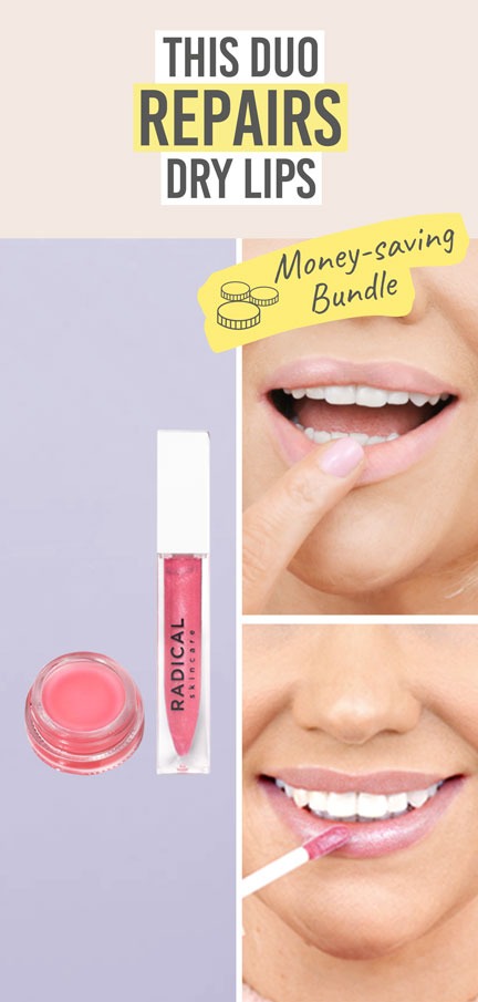 Radical Skincare Lip Recovery Mask & Rose Lip Lustre Gloss Duo - Beauty and the Boutique - This du repairs dry lips!