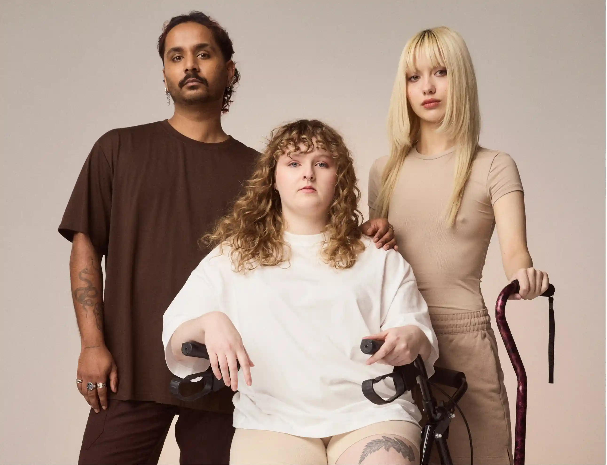 People with chronic illnesses and disabilities represented in an inclusive community image promoting long-term electrolyte and hydration support.